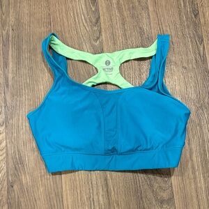 Active USA Teal and Lime Sports Bra